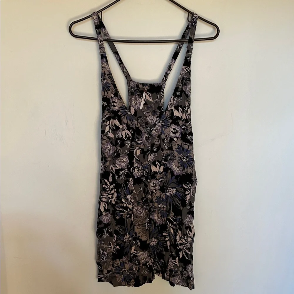 Free People sz 8 Black Combo Jump & Jive Floral Button-Down Mini Dress $108 - Picture 3 of 7